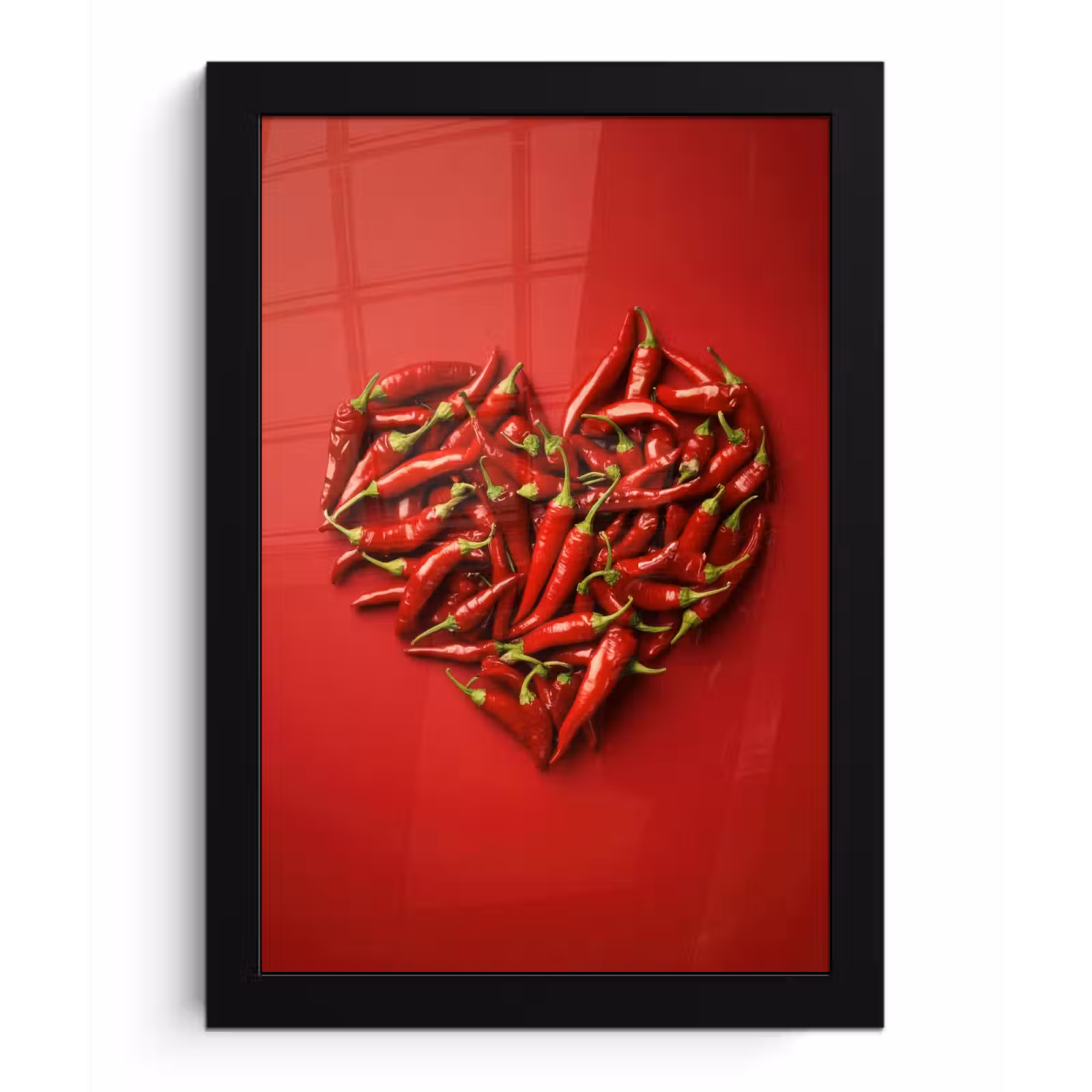 Poster met lijst - Pepers - Rood - Hart — 1