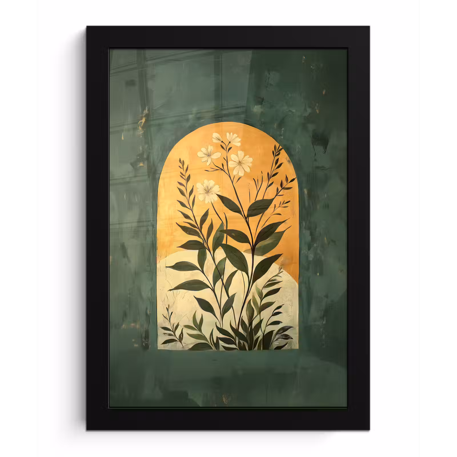 Poster met lijst - Plant - Bloemen - Wit — 1