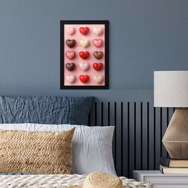 Poster met lijst - Macarons - Hartjes - Kleurrijk - Roze — 4