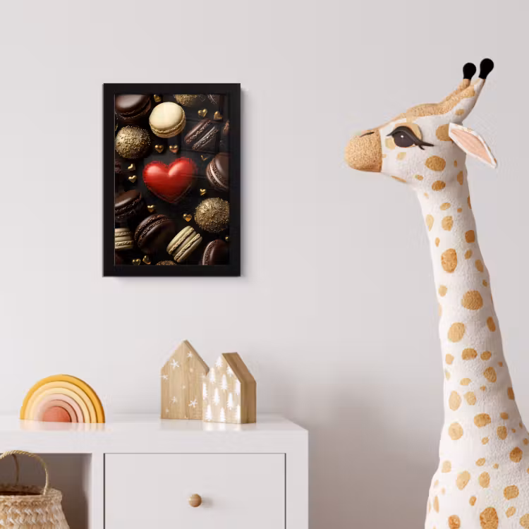 Poster met lijst - Macarons - Rood - Hart — 5