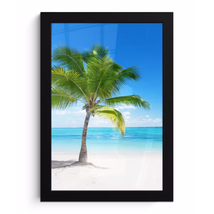 Poster met lijst - Palmboom - Strand - Zee - Zomer — 1
