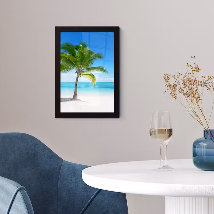 Poster met lijst - Palmboom - Strand - Zee - Zomer — 2