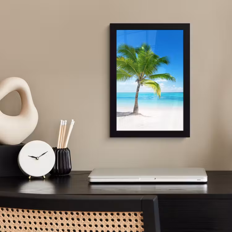 Poster met lijst - Palmboom - Strand - Zee - Zomer — 3