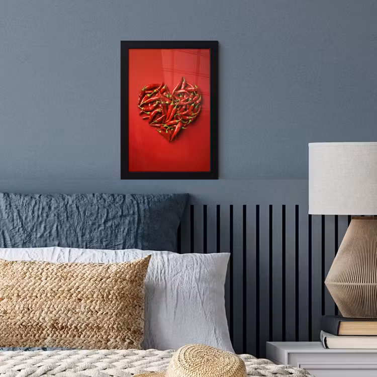 Poster met lijst - Pepers - Rood - Hart — 4