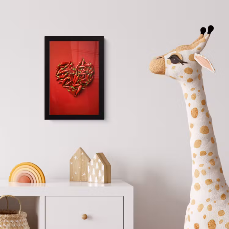 Poster met lijst - Pepers - Rood - Hart — 5