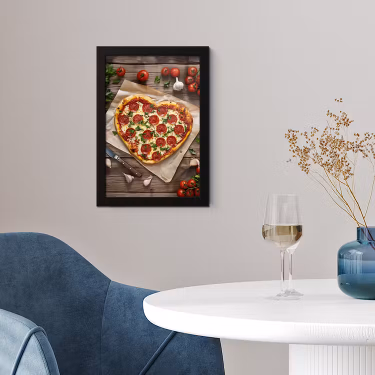 Poster met lijst - Pizza - Hart - Pepperoni - Tomaat — 2