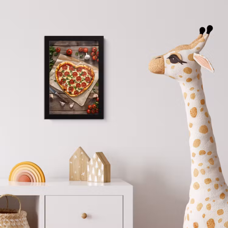Poster met lijst - Pizza - Hart - Pepperoni - Tomaat — 5