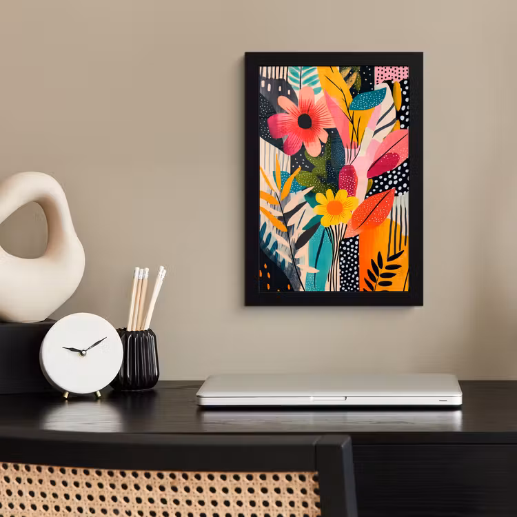 Poster met lijst - Schilderij - Abstract - Bloemen - Roze — 3