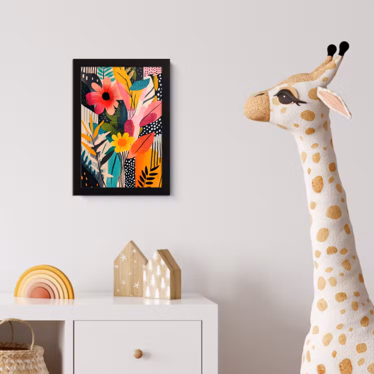 Poster met lijst - Schilderij - Abstract - Bloemen - Roze — 5
