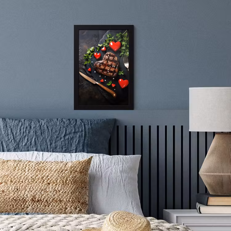 Poster met lijst - Steak - Hart - Bestek — 4