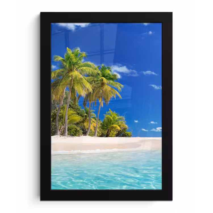 Poster met lijst - Strand - Zee - Palmboom - Zon - Zomer — 1