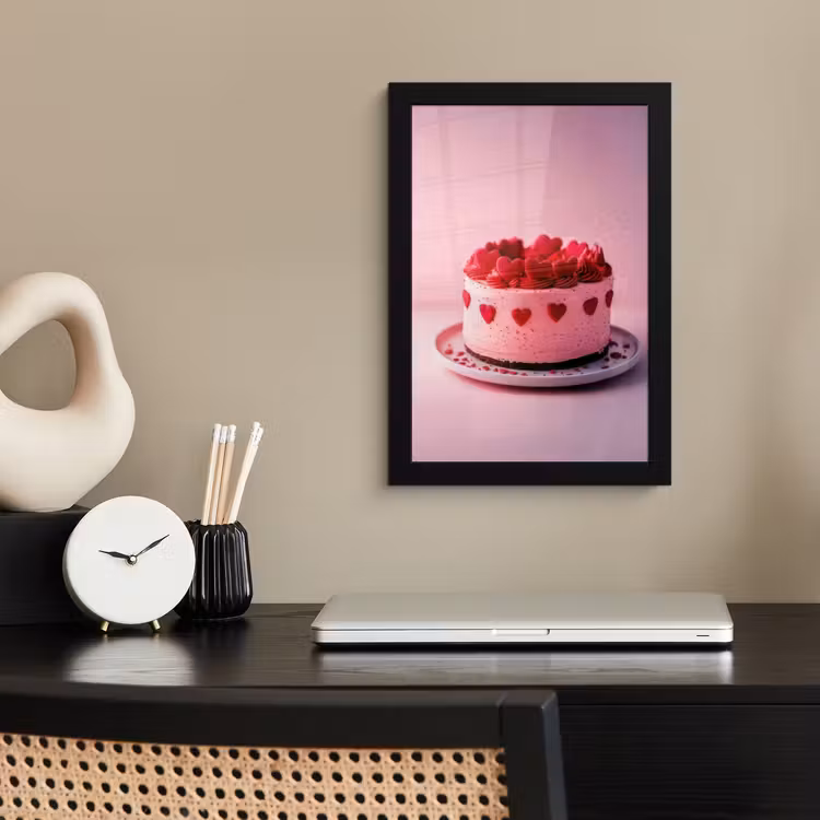 Poster met lijst - Taart - Hart - Roze — 3