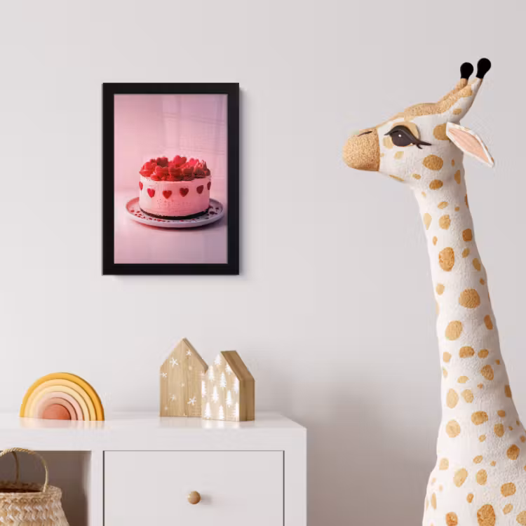 Poster met lijst - Taart - Hart - Roze — 5