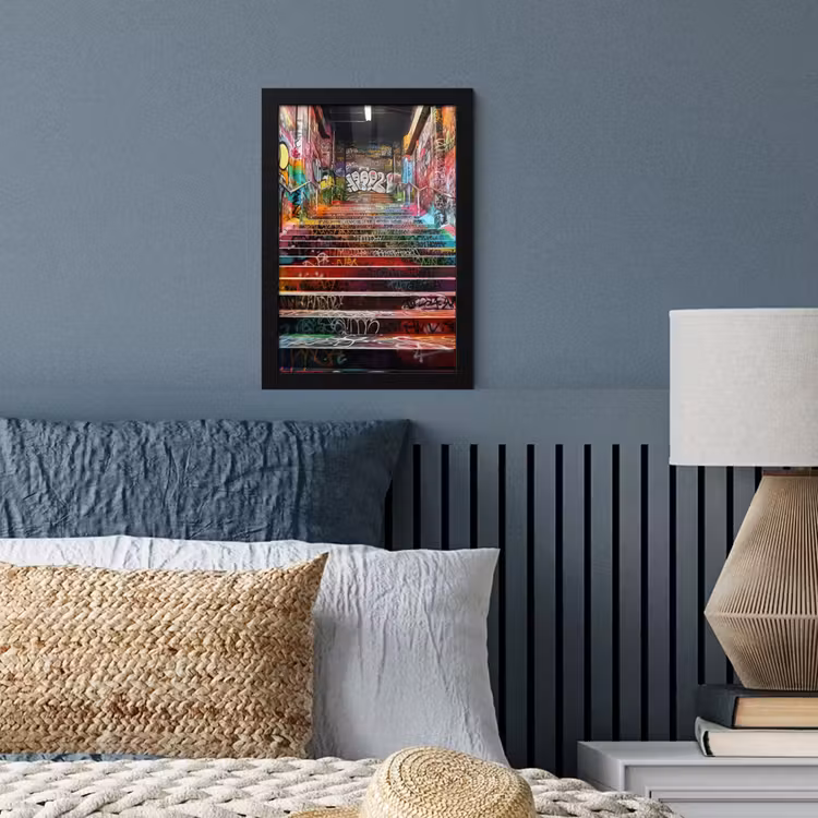 Poster met lijst - Trap - Graffiti - Kleuren - Kunst — 4
