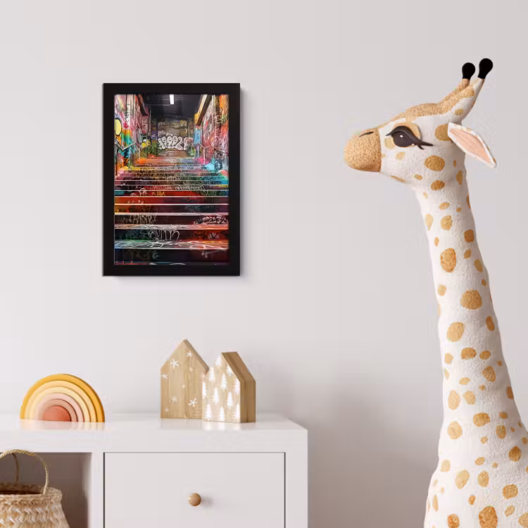 Poster met lijst - Trap - Graffiti - Kleuren - Kunst — 5