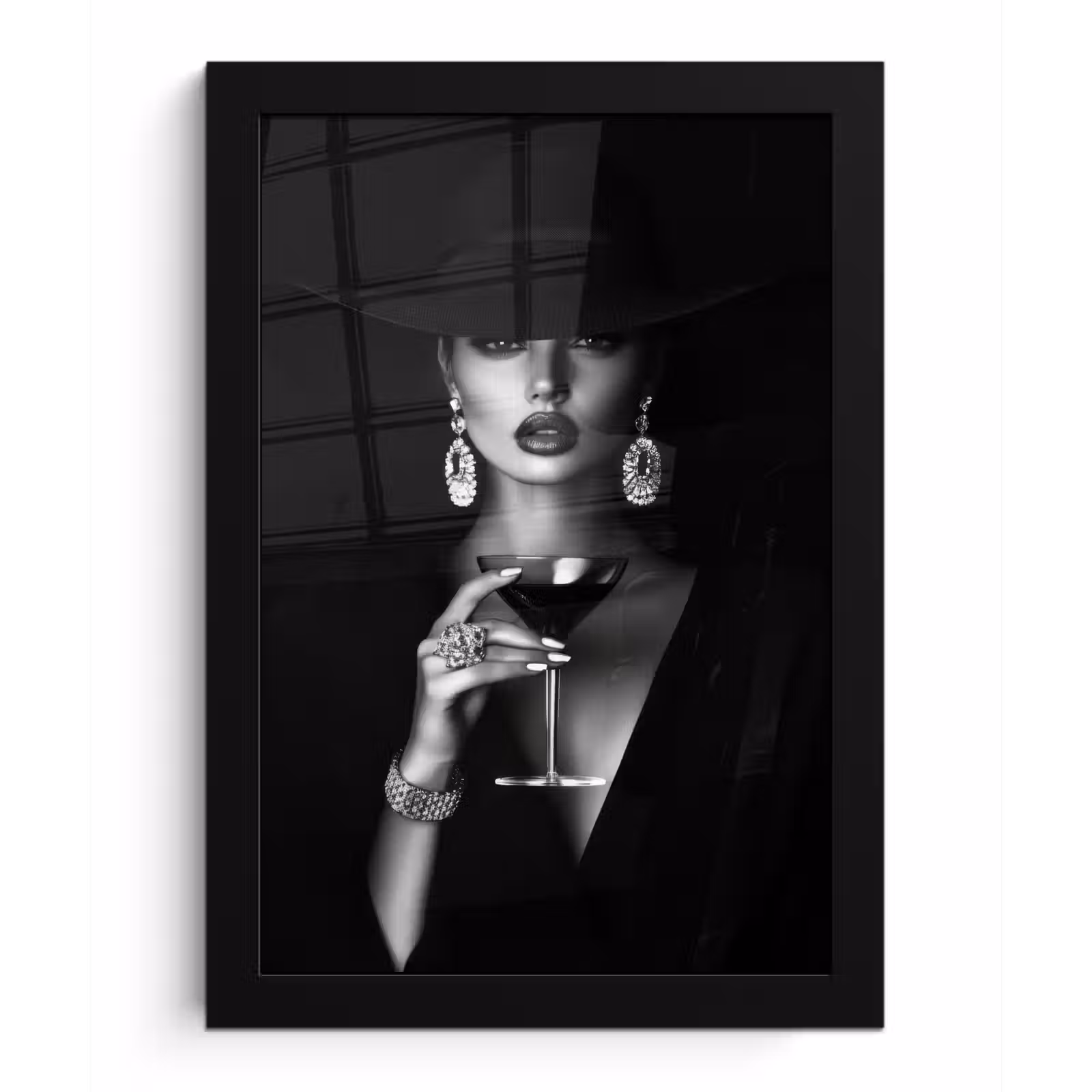Poster met lijst - Vrouw - Cocktail - Chic — 1