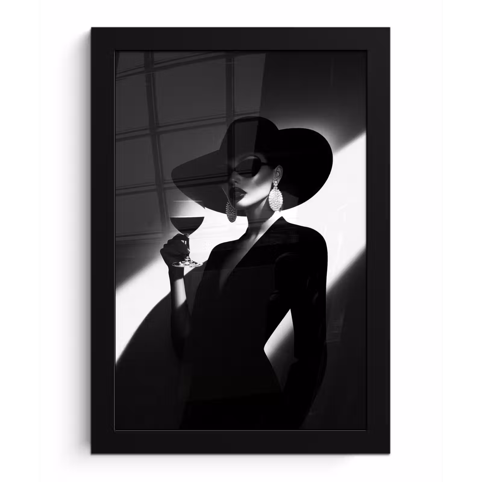Poster met lijst - Vrouw - Wijn - Chic — 1