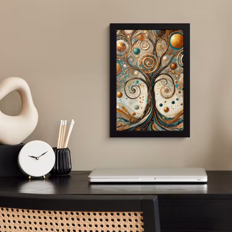 Poster met lijst - Levensboom - Boom - Abstract - Modern — 3