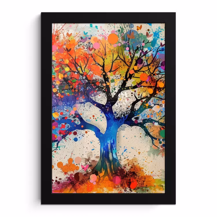 Poster met lijst - Levensboom - Natuur - Kleurrijk - Boom — 1