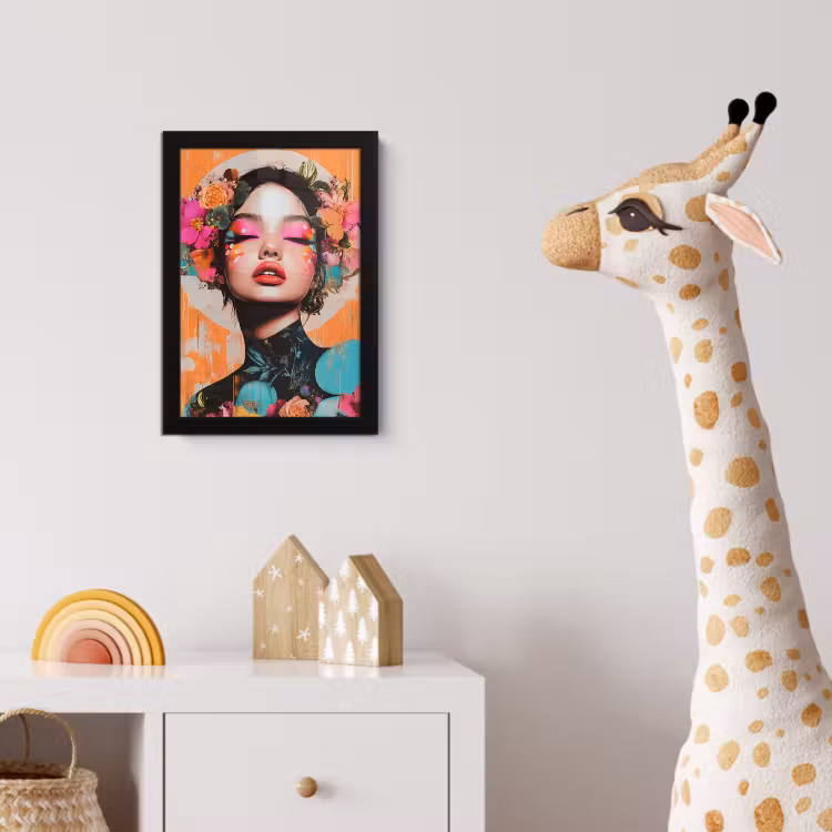 Poster met lijst - Portret - Vrouw - Abstract - Bloemen — 5