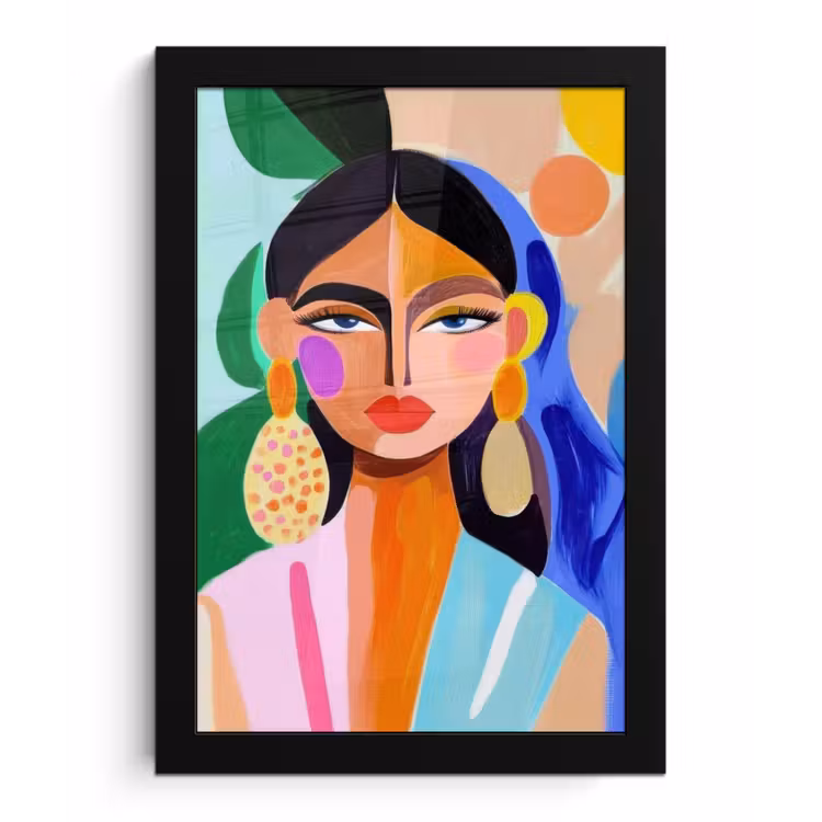 Poster met lijst - Portret - Vrouw - Modern — 1