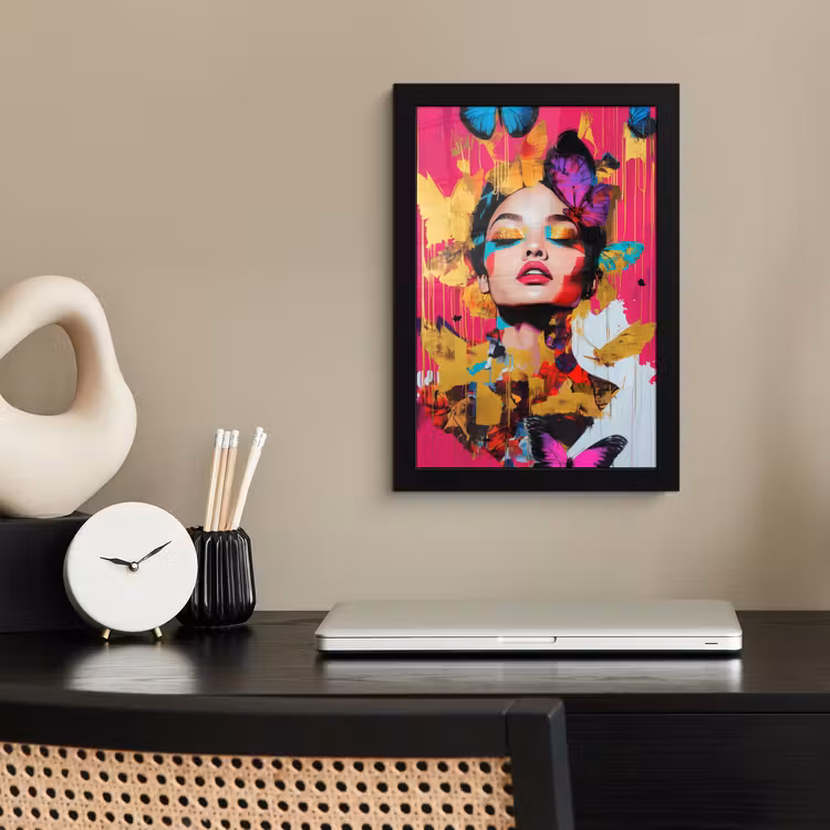 Poster met lijst - Vrouw - Abstract - Kleurrijk — 3