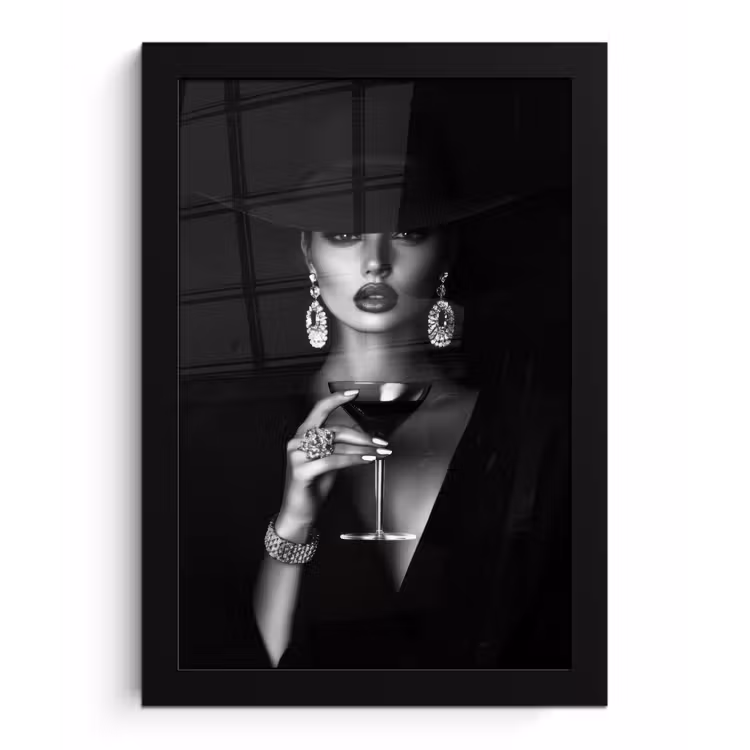 Poster met lijst - Vrouw - Cocktail - Chic — 1
