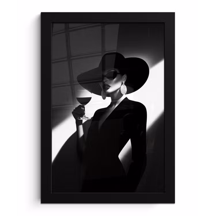 Poster met lijst - Vrouw - Wijn - Chic — 1