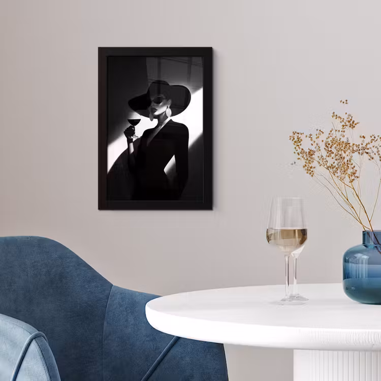 Poster met lijst - Vrouw - Wijn - Chic — 2