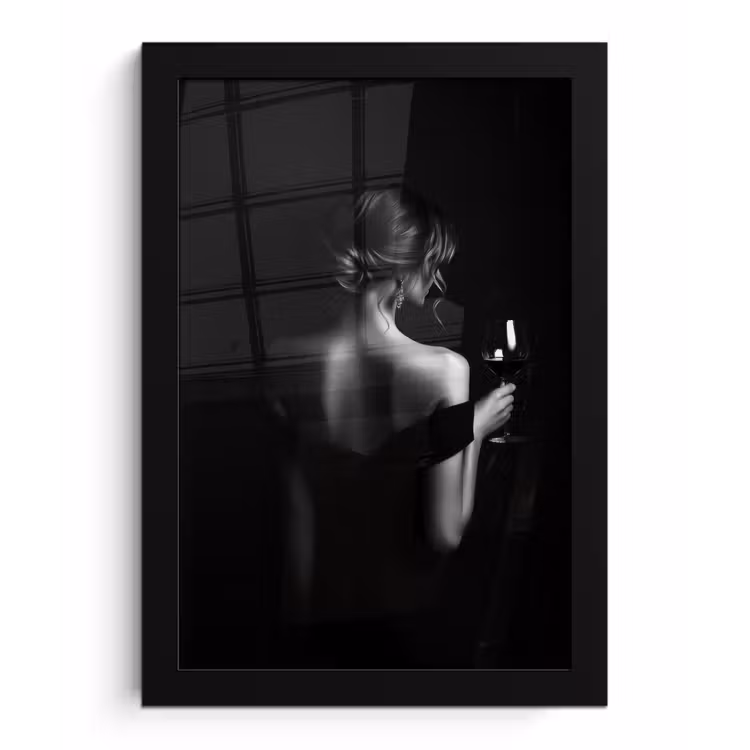 Poster met lijst - Vrouw - Wijn - Jurk — 1