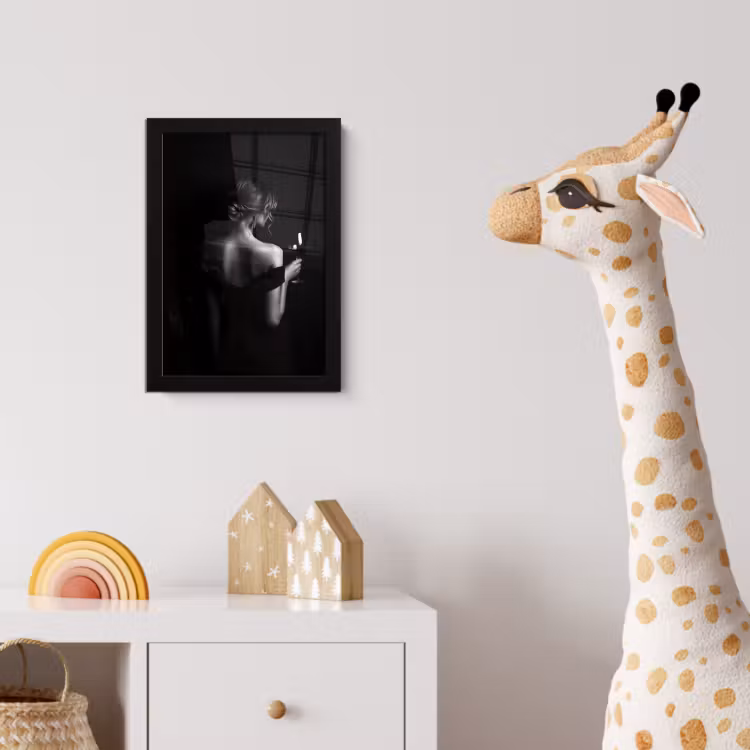 Poster met lijst - Vrouw - Wijn - Jurk — 5