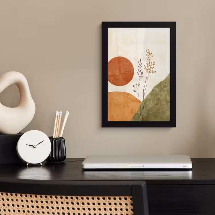 Poster met lijst - Zon - Abstract - Takken - Oranje — 3
