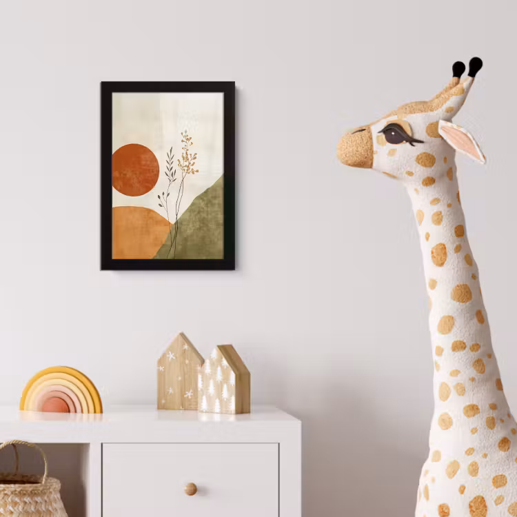 Poster met lijst - Zon - Abstract - Takken - Oranje — 5