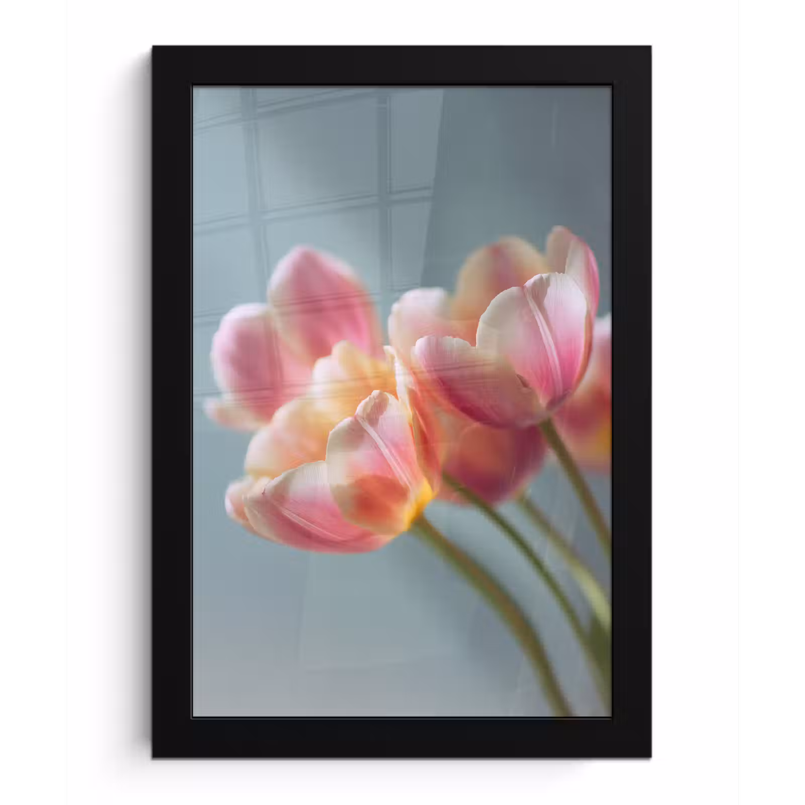 Poster met lijst - Tulpen - Roze - Stelen — 1