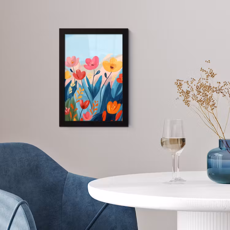 Poster met lijst - Illustratie - Bloemen - Kleurrijk — 2