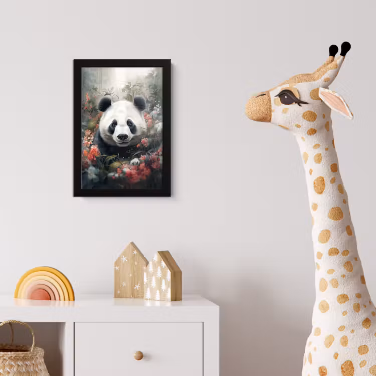 Poster met lijst - Panda - Wilde dieren - Bloemen - Natuur — 5