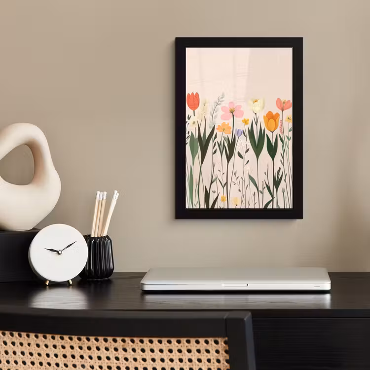 Poster met lijst - Pasteltinten - Bloemen - Illustratie — 3