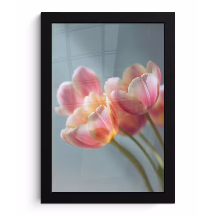 Poster met lijst - Tulpen - Roze - Stelen — 1