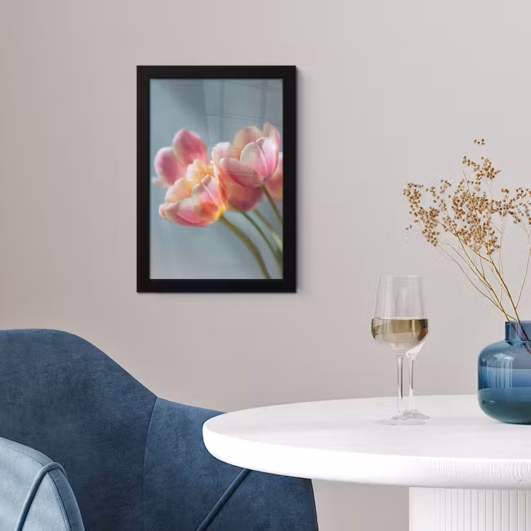 Poster met lijst - Tulpen - Roze - Stelen — 2