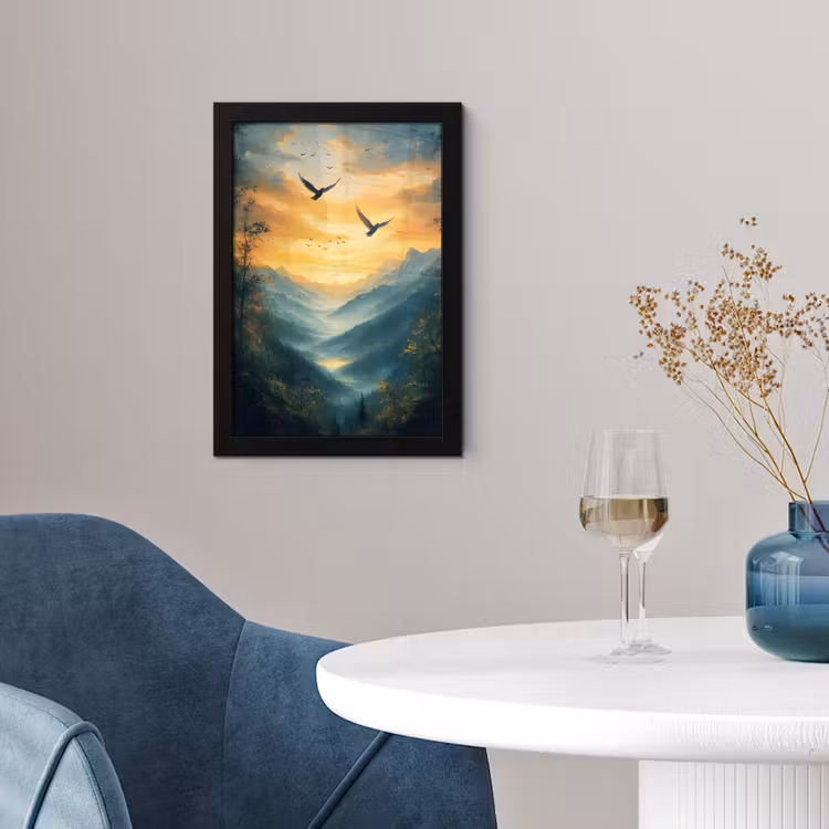 Poster met lijst - Vogels - Zon - Bomen - Groen — 2