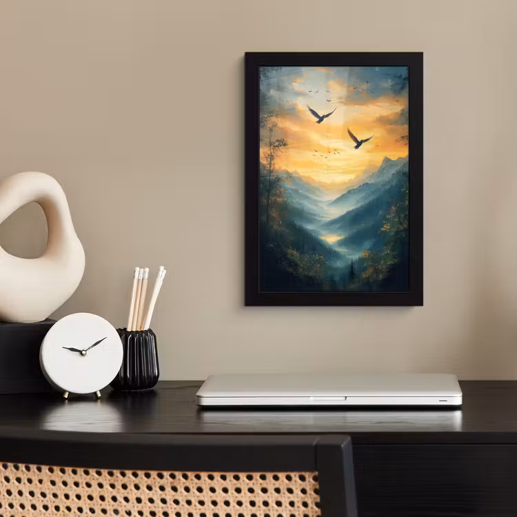 Poster met lijst - Vogels - Zon - Bomen - Groen — 3