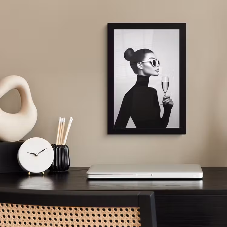 Poster met lijst - Vrouw - Champagne - Modern — 3