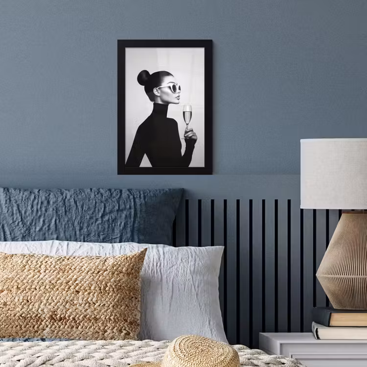 Poster met lijst - Vrouw - Champagne - Modern — 4
