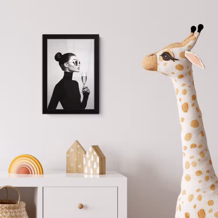 Poster met lijst - Vrouw - Champagne - Modern — 5