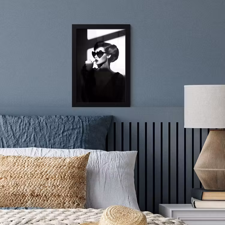 Poster met lijst - Vrouw - Zwart - Hart — 4
