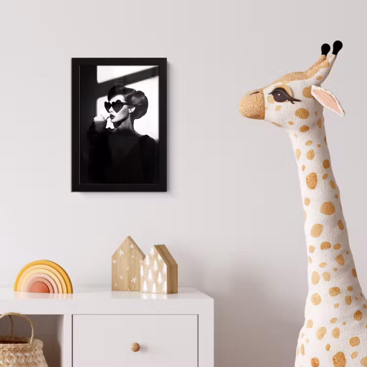 Poster met lijst - Vrouw - Zwart - Hart — 5