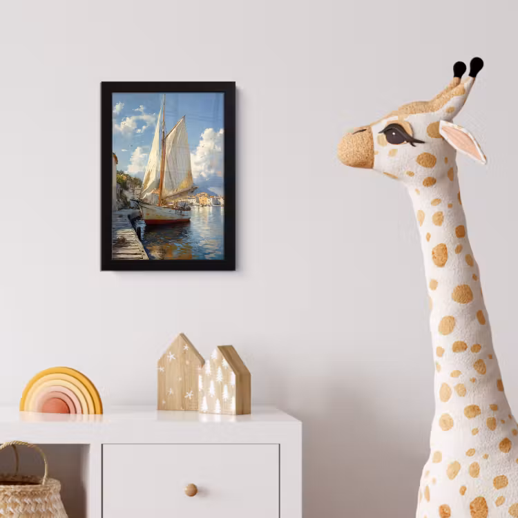 Poster met lijst - Zeilschip - Huizen - Kade - Zee — 5