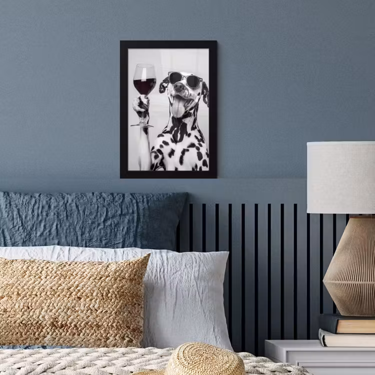 Poster met lijst - Zonnebril - Dalmatiër - Wijnglas - Tong — 4