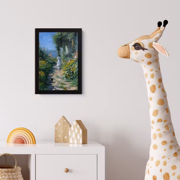 Poster met lijst - Kat - Vrouw - Bloemen - Huis — 5