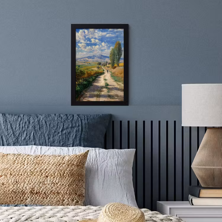 Poster met lijst - Mensen - Wandelen - Zandpad - Velden — 4